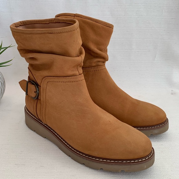 NEXT Forever Comfort Tan Leather Ruched Ankle Buckle Boots Woman’s EU41 US - Picture 5 of 11